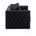 thumbnail image 3 of Lorreto Black Velvet Loveseat, 3 of 4