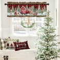 thumbnail image 4 of Truck Xman Gnomes Christmas Kitchen Curtain Valance, Window Curtain Valance Rod Pocket, Xmas Valances Window Treatment for Living Room Bedroom Bathroom Cafe (54x18 Red Black Bufflao Plaid), 4 of 6