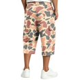 thumbnail image 7 of LTTVQM Camo Print Cargo Capri Shorts Dark Oak Topo Camo Multi Side Pockets Drawstring Waist Mens Walking 3/4 Capri Trousers Vermilion 3XL, 7 of 7