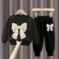 thumbnail image 2 of 5-6 Years Child Toddler Baby Girl Clothes Long Sleeve Letter Print Sweatshirt and Stretch Jogger Pants Newborn Fall Winter Outfit Long Sleeved Sweatshirt Pants Casual Two Piece Set, 2 of 4