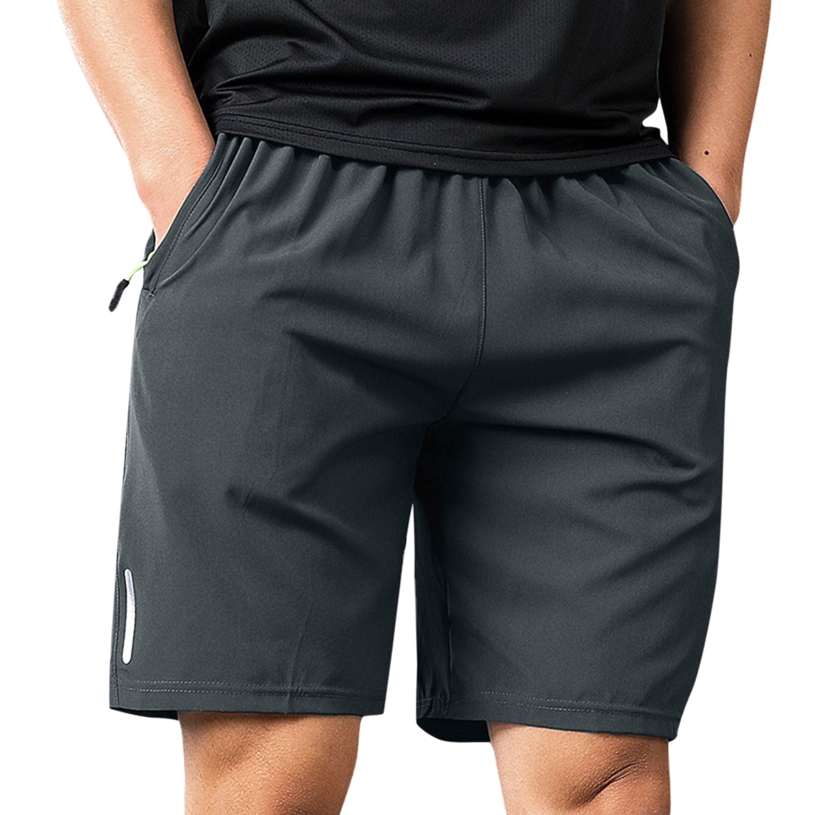 HTH zip pocket shorts グレー Men's Tech Fleece Jogger Lounge Shorts with Zipper Pockets