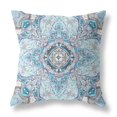 thumbnail image 1 of HomeRoots 411898 16 in. Light Blue Boho Flower Suede Throw Pillow, 1 of 1