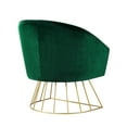 thumbnail image 6 of Hans Green/Gold Velvet Accent Chair - Metal Base, Barrel Back, 6 of 9