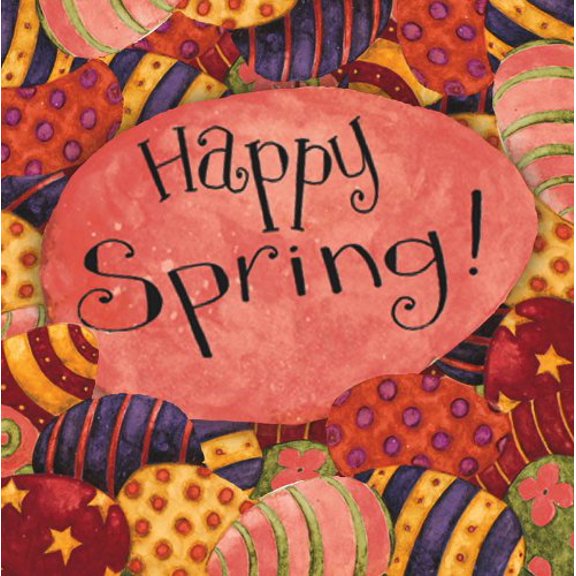 Evergreen Luncheon Napkin, Happy Spring