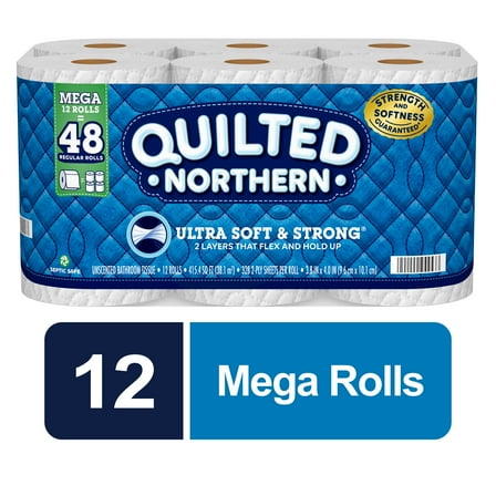 Quilted Northern Ultra Soft & Strong Toilet Paper, 12 Mega Rolls