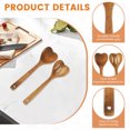 thumbnail image 3 of Ikoopy 2 Pcs Wood Heart Shape Spoon Multipurpose Wood Spoon Set with Long Handle and Hanging Holes Practical Kitchen Accessories for Cooking Mixing Stirring, 3 of 10