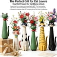 thumbnail image 5 of Quirky Cat Vase,Cat Flower Vase,Whimsical Cat Decor Small Planter,7.1 Inch Funny Kitty Planter for Desk,Shelf,Boho Home Decor,Whisker Shaped Flower Vases,Adorable Gifts for Women,Lover(C), 5 of 6