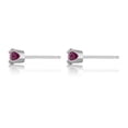 thumbnail image 6 of 14K White Gold Round Ruby Stud Earrings - 4mm - July Birthstones Christmas Gifts, 6 of 8