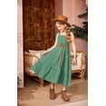 thumbnail image 4 of Arshiner Girl's Sundresses Summer Boho Strap Tiered Cami Maxi Dresses with Pockets, 4 of 6