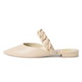 thumbnail image 5 of YDN Women Graceful Pointed Clossed Toe Slip On Mules Chain Strap Low Heel Sandals Casual Dressy Indoor Shoes Size 7 Beige, 5 of 5