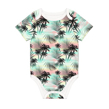 

Matuu Tropical Summer Palm for Baby Short-Sleeve Bodysuit Soft Cotton Comfortable and Breathable Perfect for Newborns and Infants