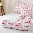 thumbnail image 4 of Erosebridal Checker Snowman Bow Quilt Full for Girls, Merry Christmas Theme Full Bedspread Sets, 3pcs, 4 of 7