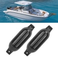 thumbnail image 3 of Boat Fenders, Waterproof Durable UV Resistant 2pcs 5.5 X 20 Inches Elastic Inflatable Boat Fender PVC Black  for Sailing Boats Rowing Boats Ski Boats, 3 of 7