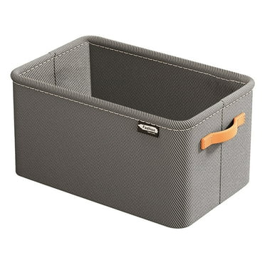 JeashCHAT Clothes Storage Bin Clearance, Closet Bin with Handles, Foldable Containers, Rectangle Thickened Fabric Storage Basket for Organizing Bedroom Dorm, Gray, 18.9x11x9.8 Inches