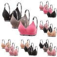 thumbnail image 3 of Fancifize 3 Pack Women's Wireless Sports Bra Push Up Full Coverage Bras Comfort No Underwire Bralette Workout T-Shirt Bra, 3 of 3