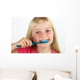 thumbnail image 1 of Girl Brushing Her Teeth Wall Mural by Wallmonkeys Peel and Stick Graphic (36 in W x 26 in H) WM102385, 1 of 4