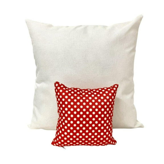 MINI: Red and white Polka Dots | 8 x 8 | Solid Accent Pillows | Polka Dot Pillow | Tiny House Decor | Lumbar Pillow
