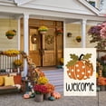 thumbnail image 4 of Sm:)e Welcome Polka Dot Pumpkin Fall Garden Flag 12 x 18 Inch, Double-Sided Printing, Seasonal Farmhouse Yard Outdoor Decor, 4 of 7