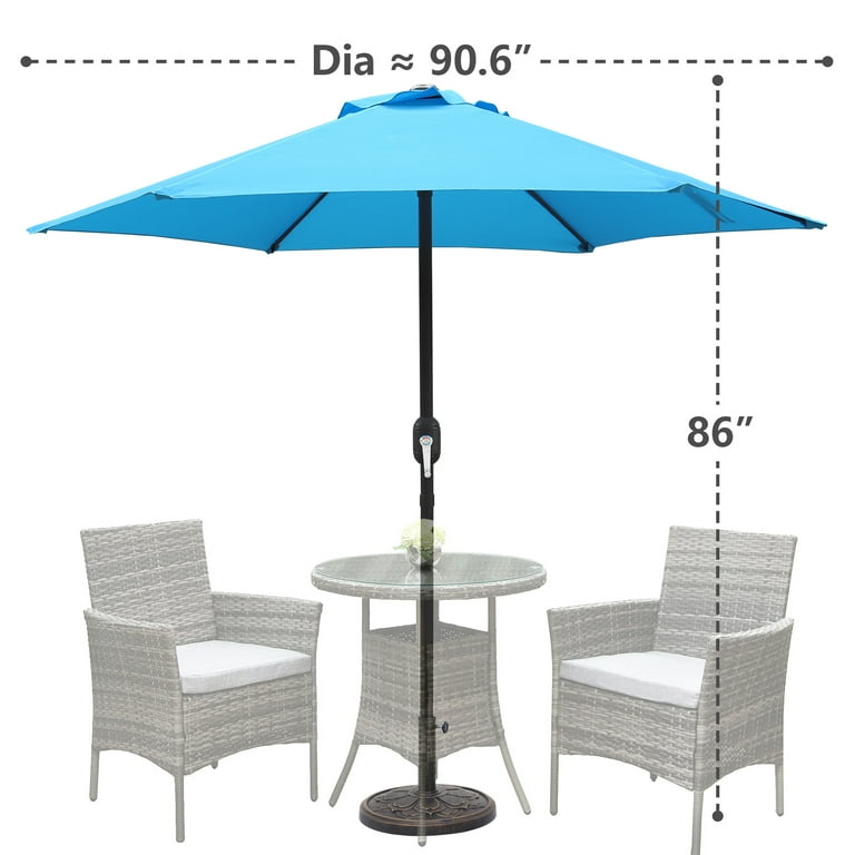 9ft patio umbrella orange Safavieh Bethany 9Ft Wooden Umbrella