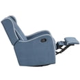 thumbnail image 3 of Angel Line Rebecca Upholstered Swivel Gliding Recliner, Blue, 3 of 4