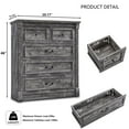 thumbnail image 3 of AsterOutdoor Farmhouse 5 Drawers Dresser, Tall Chests of Drawers w/Roman Column, Large Storage Dressers Organizer for Bedroom, Hallway, Living Room, 3 of 6