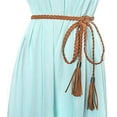 thumbnail image 2 of Kukuzhu Women Tassel Braided Waist Belt Skinny Woven Belt for Dress, 2 of 6