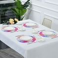 thumbnail image 5 of 15.4" Round Placemat Set of 1 Polyester Fabric Place Mats Non-Slip Dining Kitchen Table Mats for Kitchen Party Decor Pink and Blue Tie-dye Pattern, 5 of 5