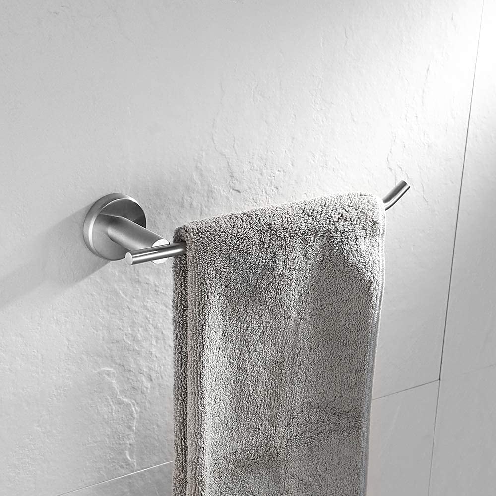 9 in HT Bar JQK Bathroom Hardware Towel Bar Set BAS105-BG TP Holder Towel Hook x 2 5-Piece Bath Accessories Set Brushed Gold Wall Mount Includes 24 in Towel Bar