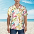 thumbnail image 4 of Balery Retro Colorful Butterfly Print Men's Hawaiian Shirts Short Sleeve Beach Shirt Relaxed Fit Vacation Button Down Shirts-Medium, 4 of 9