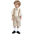 thumbnail image 2 of Kureaily Boy's Summer Casual Suit Set Kindergarten Graduation Dress Performance Outfit Flower Girl Dress For Birthday Suitable For 3 15 Years Old. 3-4 Years, 2 of 5