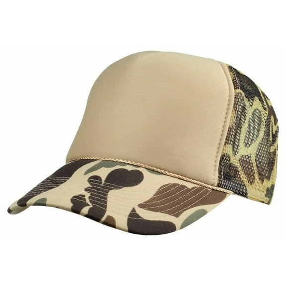 ImpecGear Unisex Adult Mesh Trucker Hats - Brown Camo/Beige - Pack of 2