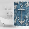 thumbnail image 4 of Small Stall Shower Curtain 36x78 Inch Narrow Half Size Blue Nautical Anchor Bath Curtains Bathroom Decor Summer Coastal Ocean Coral Waterproof Fabric Shower Curtain Set with Hooks 36 Inch, 4 of 6