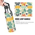 thumbnail image 4 of Yayeee 20oz Double Wall Stainless Steel Water Bottle with Flip Straw, Beige Clover Pattern, 4 of 7