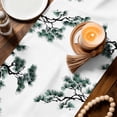 thumbnail image 2 of Teal Pine Tree Cotton Linen Table Runner for Dining Kitchen, Farmhouse Botanical Country Wedding Outdoor Party Tablerunners Decoration, Dresser Scarf Coffee Tablecloth Runners 13x70 Inches, 2 of 9