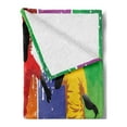 thumbnail image 2 of Soccer Soft Flannel Fleece Throw Blanket, Soccer Design Elements with 4 Player Different Field Positions League Men Modern, Cozy Plush for Indoor and Outdoor Use, 60" x 80", Multicolor, by Ambesonne, 2 of 5