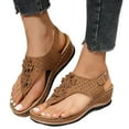 thumbnail image 3 of Kcodviy Ergonomic Design Wedge Toe Big Buckle Sandals Women Post Sandals Mitigate Foot Pool Sandals Women Fatigue Comfortable and Functional Yoga Sandals Women Shoes, 3 of 8