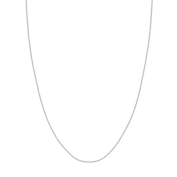 14K White Gold Women's 24" 1.25mm Hollow Square Wheat Chain Necklace