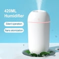thumbnail image 4 of Cool Mist Humidifiers 420ML Quiet Mini Air Humidifier Portable USB Aroma Diffuser 2 Mist Modes Atomizer Mist Purifier with Night Light for Baby Bedroom Travel Office Home(White), 4 of 7