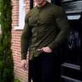 thumbnail image 5 of TIHLMK T-Shirts Blouse Women's Fashion Solid Loose T-shirt Long Sleeves Blouse Round Neck Casual Tops Buttons Cardigan Green, 5 of 5