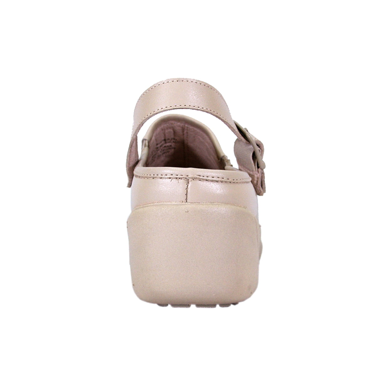 24 HOUR COMFORT Madison Wide Width Decorative Pattern Clog with Buckle BEIGE 6.5