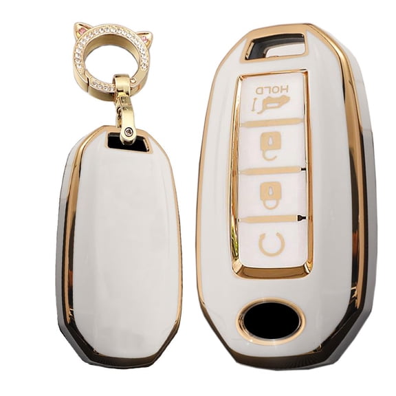 Key Fob Cover Fit For Infiniti QX50 EX25 Soft TPU Keychain Key Case Key Shell Box Accessories Protector 4 button Key Case Holder Protector  Keychain