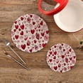 thumbnail image 2 of Coolnut Red Dog Paws Round Woven Potholders Set Trivets for Hot Dishe Heat Resistant Non-Slip Trivets for Cooking and Baking Kitchen Home Decor, 2 of 7
