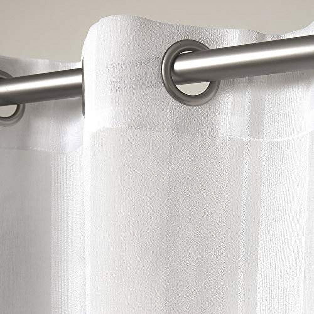 Exclusive Home Curtains Apollo Sheer Grommet Top Curtain Panel Pair, 50x84, Winter White