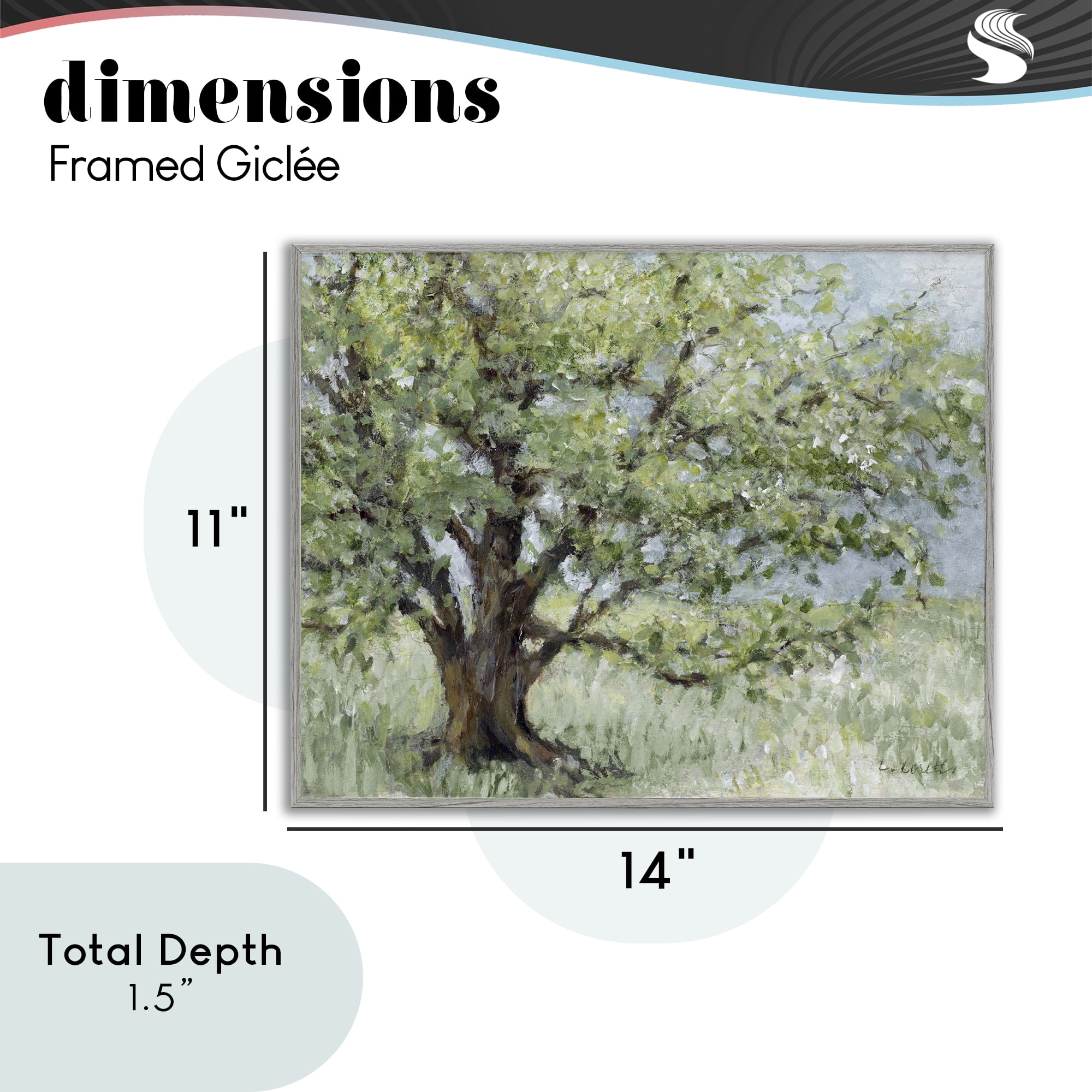 Stupell Industries Summer Oak Splendor Landscape Gray Framed Giclee Art, design by Lanie Loreth