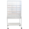 3/4" Bar Spacing Open Top Small Parrot Cage With Stand - 18"x18x56" In Black