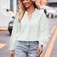 thumbnail image 5 of Women's Tops Long Sleeve V Neck Under $10 Fashion Casual Color Long Sleeve Blouses & Shirts, 5 of 9