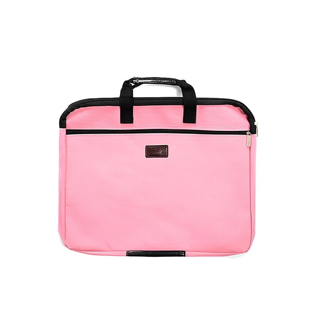 Tholdsy Bolsa de archivo A4 de doble capa, bolsa de transporte para documentos, papelería, Protector de almacenamiento para tableta, bolso impermeable, Carpetas de archivos Rosa