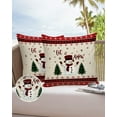thumbnail image 6 of Pack of 2 Outdoor Pillow Covers, Christmas Snowman Snowflake Red and Black Buffalo Plaid Waterproof Square Throw Pillowcase Cushion Decorative Pillow Covers for Couch Patio Tent, 16x16 in, 6 of 6
