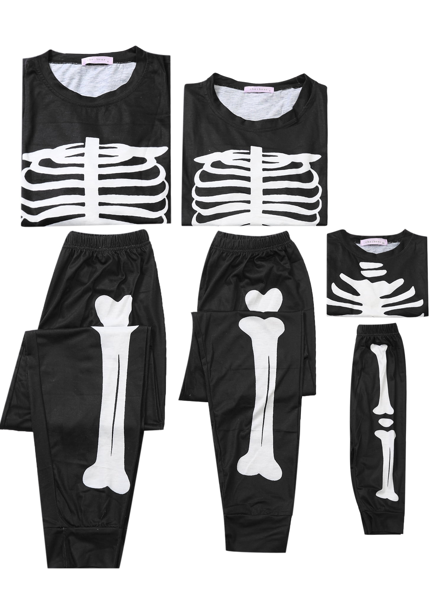 Unique Bargains Womens Family Pajama Set Halloween Long Sleeve Sleepwear Party Pj Sets S Black Women
