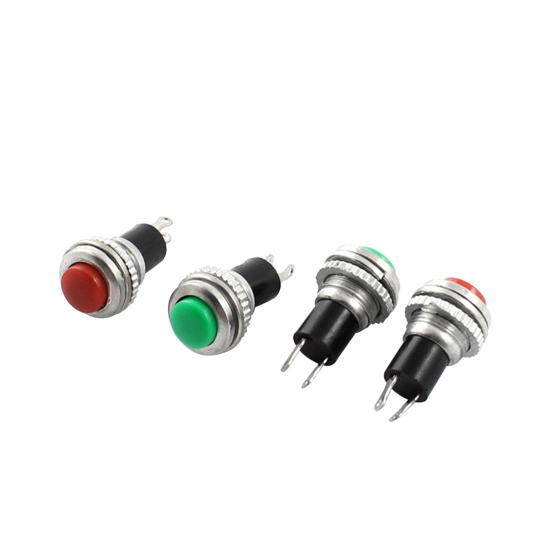 4Pcs AC125V 3A AC250V 6A 2 Pin SPST Momentary Metal Pushbutton Switch